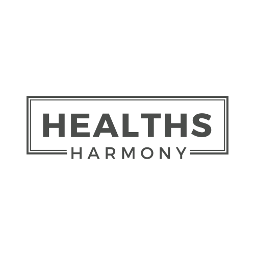 Healths Harmony logo in gray.