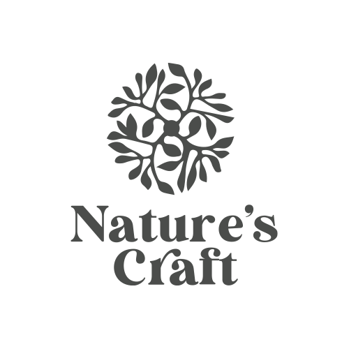 The Nature's Craft logo in gray, featuring a stylized leafy emblem above the brand name 'Nature's Craft' in a serif typeface.
