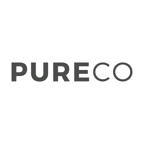 Logo for the Pure Co brand in gray. 