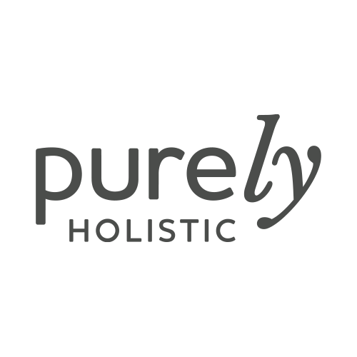 Brand logo for Purely Holistic in gray. 